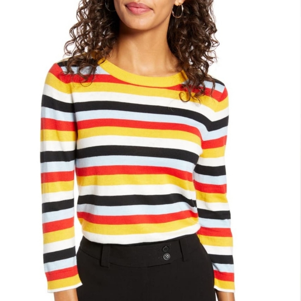 NWT 1901 Back Button Crew Neck Sweater